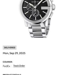 Gucci Men's Black and Silver Chronograph Watch